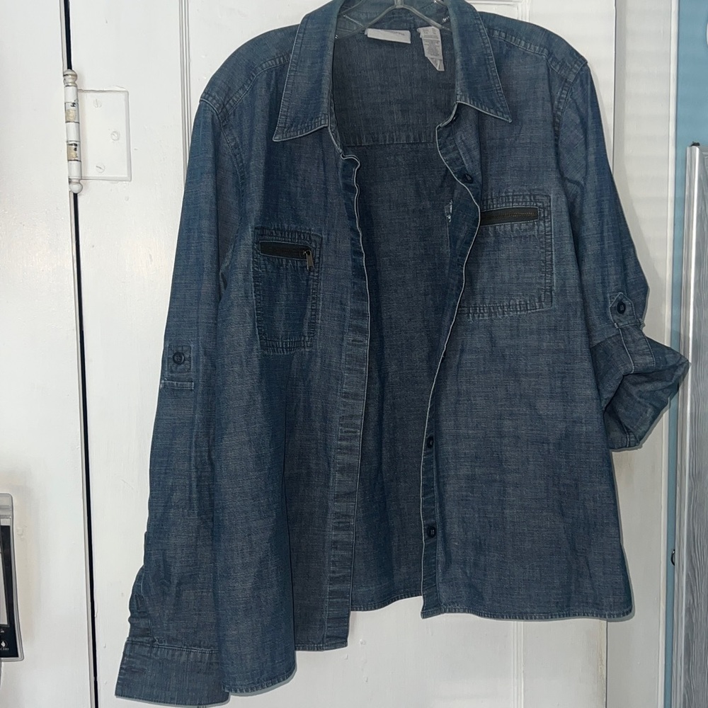 Liz Claiborne Blue Denim Shirt